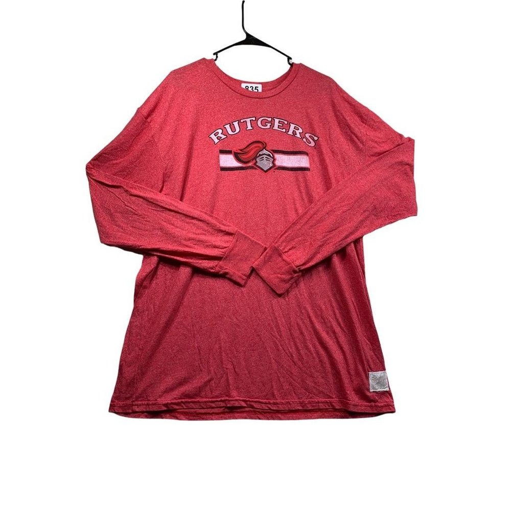 Plus Size Retro Brand Red Long Sleeve T-shirt Size 2xl (835)